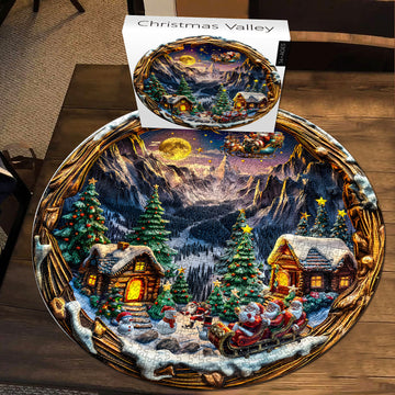 Pezzi di puzzle a valle di Natale 1000 pezzi